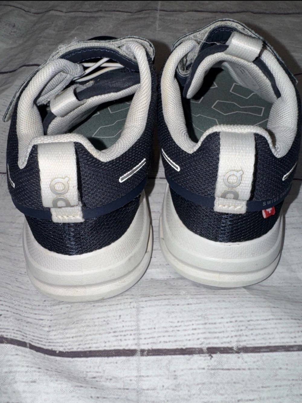 Boys On Cloud Sneakers Shoes 12 Blue White Athletic - Picture 3 of 5